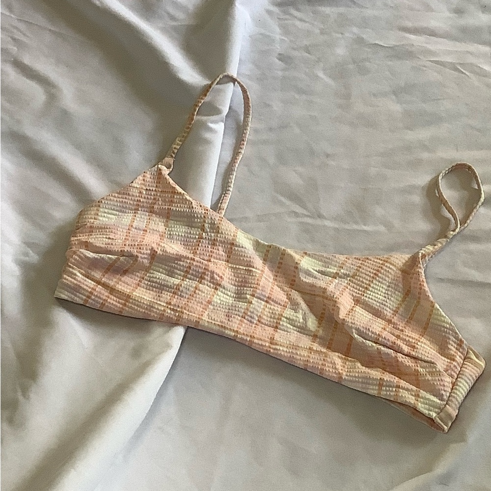 Peach & Cream Textured Bathing suit top